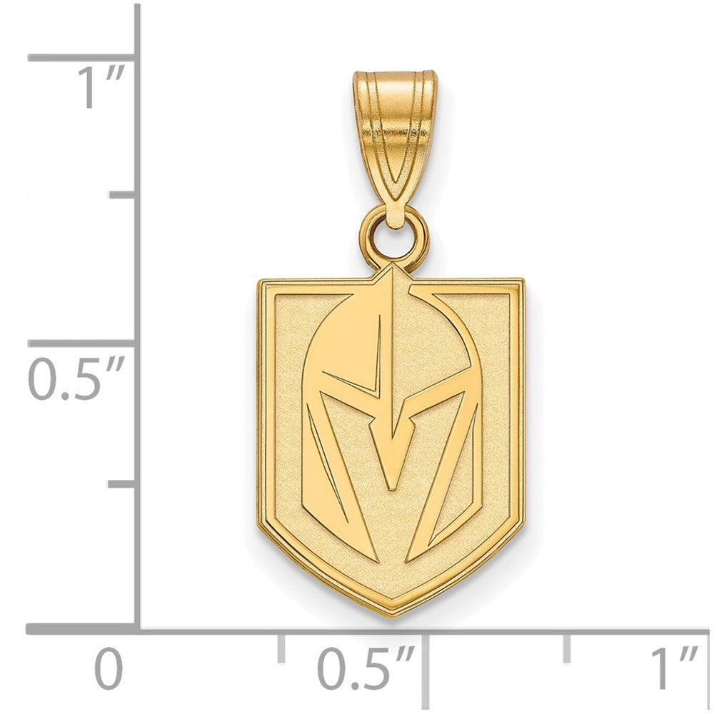 Sterling Silver Gold-plated NHL LogoArt NHL Vegas Golden Knights Medium Pendant