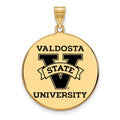Sterling Silver Gold-plated LogoArt Valdosta State University Extra Large Enameled Disc Pendant