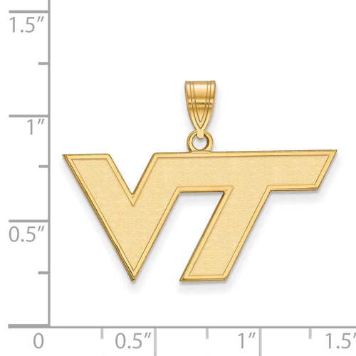 10k Gold LogoArt Virginia Tech V-T Medium Pendant