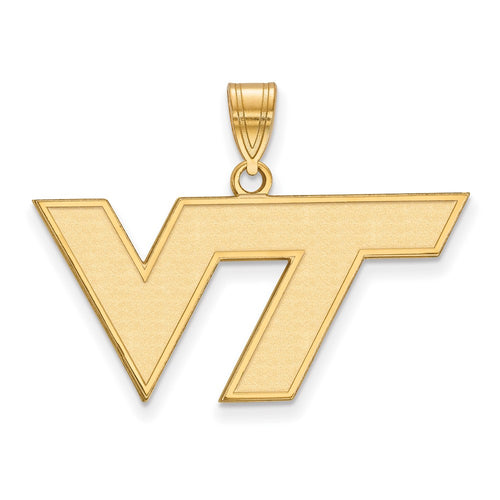 10k Gold LogoArt Virginia Tech V-T Medium Pendant