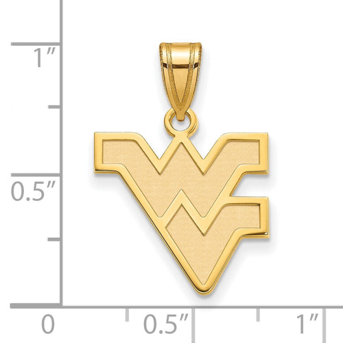 10k Gold LogoArt West Virginia University W-V Medium Pendant