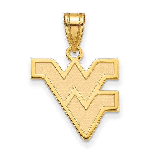 10k Gold LogoArt West Virginia University W-V Medium Pendant