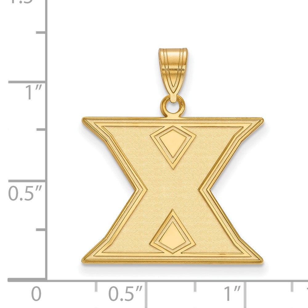 Sterling Silver Gold-plated LogoArt Xavier University Letter X Large Pendant