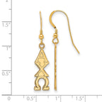 Sterling Silver Gold-plated LogoArt Alpha Chi Omega Sorority Greek Letters Small Dangle Earrings