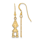 Sterling Silver Gold-plated LogoArt Alpha Chi Omega Sorority Greek Letters Small Dangle Earrings