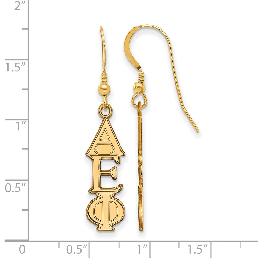 Sterling Silver Gold-plated LogoArt Alpha Epsilon Phi Sorority Greek Letters Medium Dangle Earrings