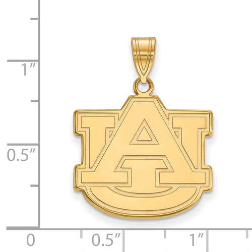 10k Gold LogoArt Auburn University A-U Large Pendant