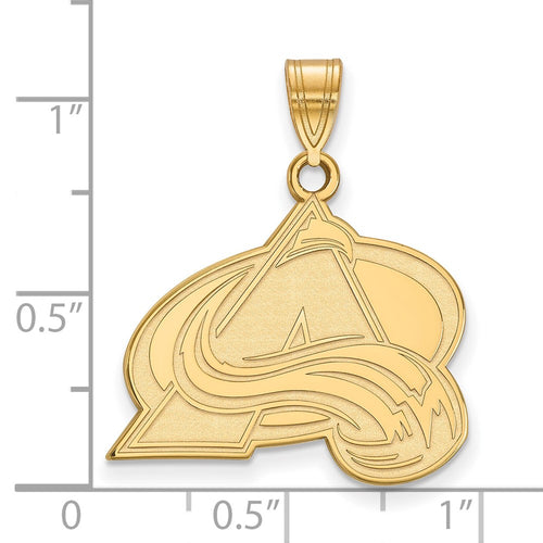 10k Gold NHL LogoArt Colorado Avalanche Letter A Large Pendant
