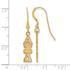 Sterling Silver Gold-plated LogoArt Alpha Xi Delta Sorority Greek Letters Medium Dangle Earrings