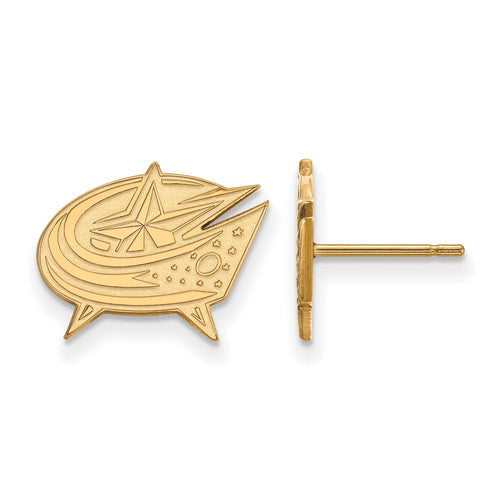 10k Gold NHL LogoArt Columbus Blue Jackets Small Post Earrings