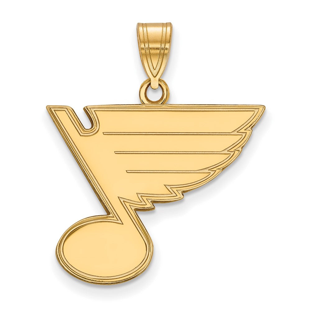 Sterling Silver Gold-plated NHL LogoArt St. Louis Blues Large Pendant