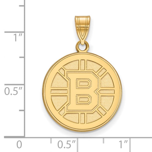 10k Gold NHL LogoArt Boston Bruins Large Pendant