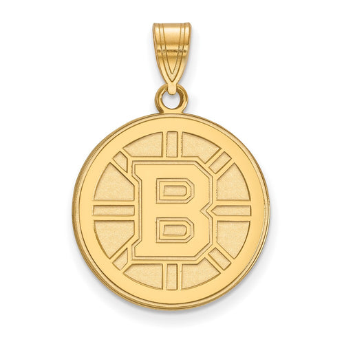 10k Gold NHL LogoArt Boston Bruins Large Pendant