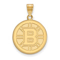 Sterling Silver Gold-plated NHL LogoArt Boston Bruins Large Pendant