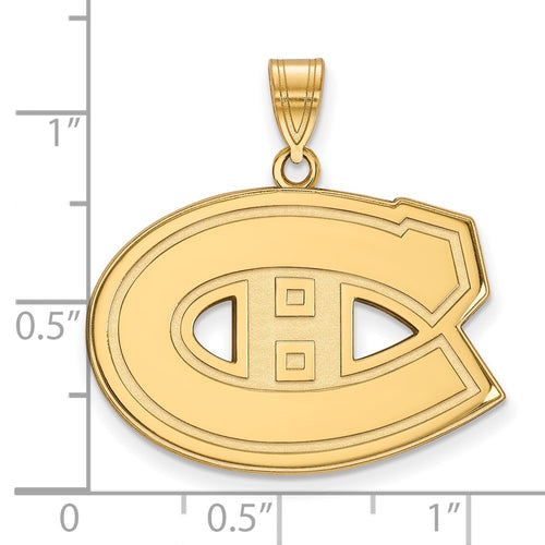 10k Gold NHL LogoArt Montreal Canadiens Large Pendant