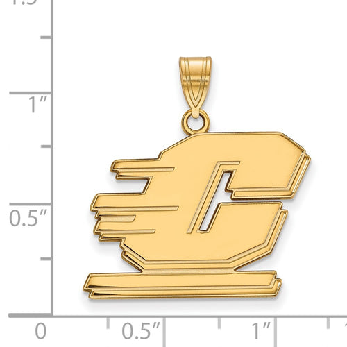 10k Gold LogoArt Central Michigan University Letter C Large Pendant