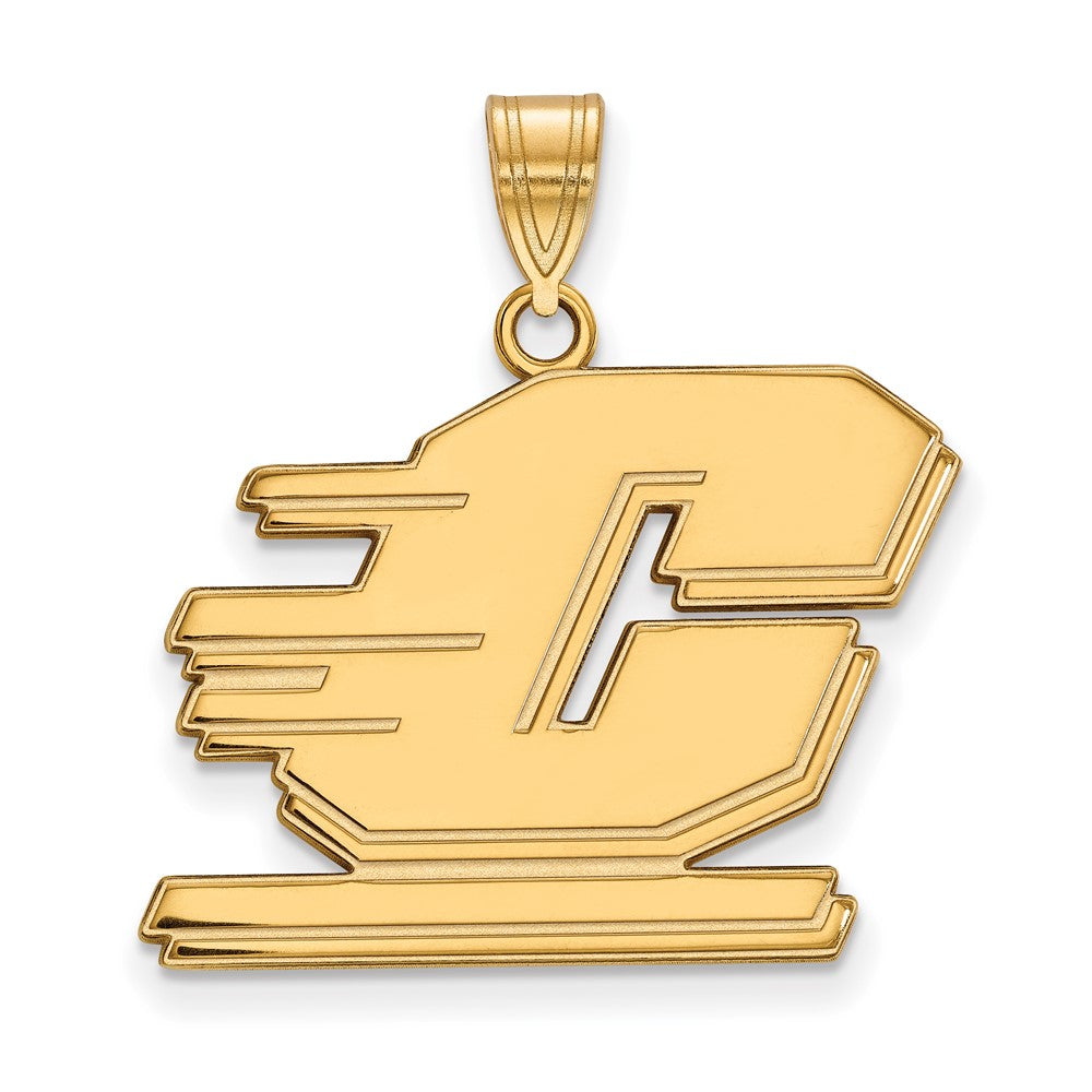 Sterling Silver Gold-plated LogoArt Central Michigan University Letter C Large Pendant