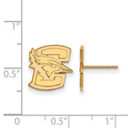 Sterling Silver Gold-plated LogoArt Creighton University Bluejay Small Post Earrings
