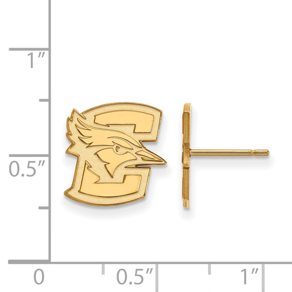 Sterling Silver Gold-plated LogoArt Creighton University Bluejay Small Post Earrings
