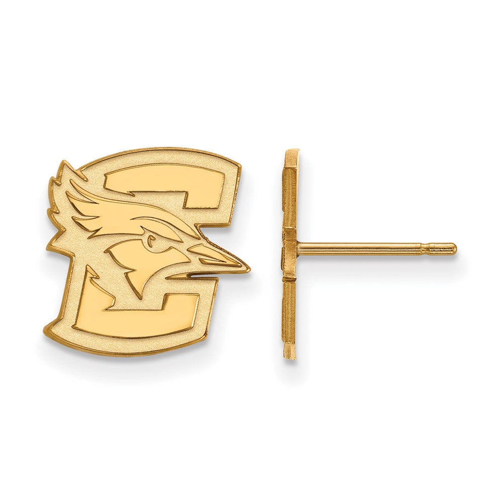 Sterling Silver Gold-plated LogoArt Creighton University Bluejay Small Post Earrings