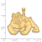 10k Gold LogoArt California State University Fresno Bulldog Extra Large Pendant