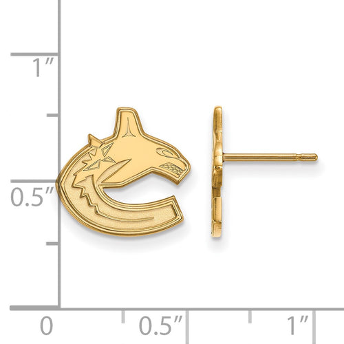 10k Gold NHL LogoArt Vancouver Canucks Small Post Earrings