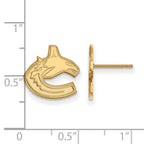 Sterling Silver Gold-plated NHL LogoArt Vancouver Canucks Small Post Earrings