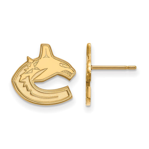 10k Gold NHL LogoArt Vancouver Canucks Small Post Earrings