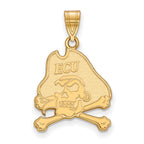 10k Gold LogoArt East Carolina University Pirate Large Pendant