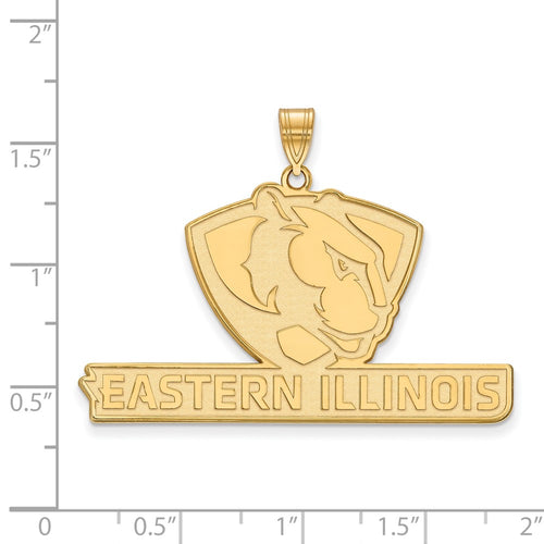 10k Gold LogoArt Eastern Illinois University Extra Large Pendant