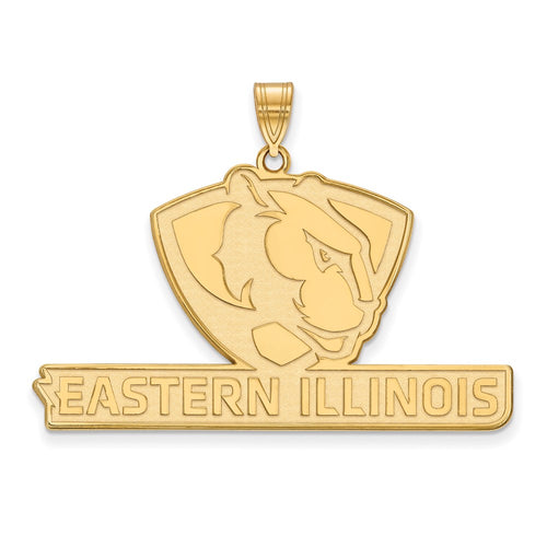 10k Gold LogoArt Eastern Illinois University Extra Large Pendant