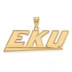 10k Gold LogoArt Eastern Kentucky University E-K-U Large Pendant