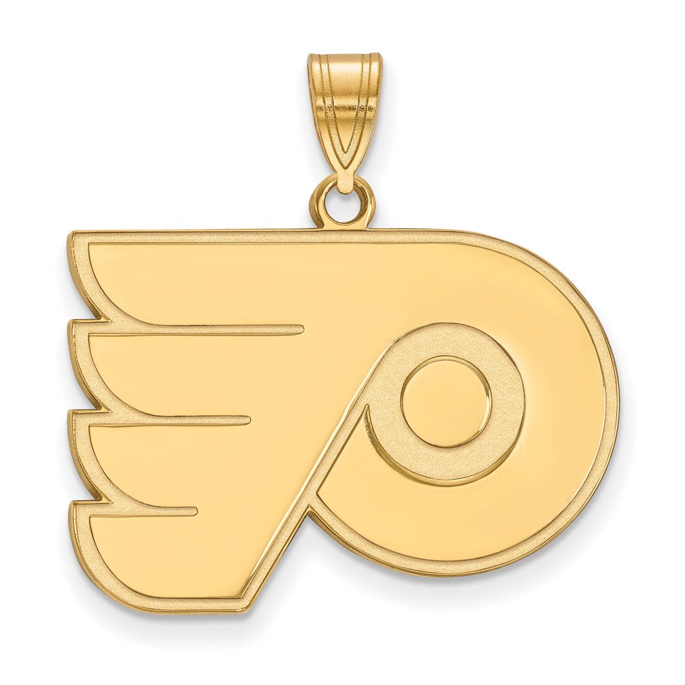 Sterling Silver Gold-plated NHL LogoArt Philadelphia Flyers Large Pendant