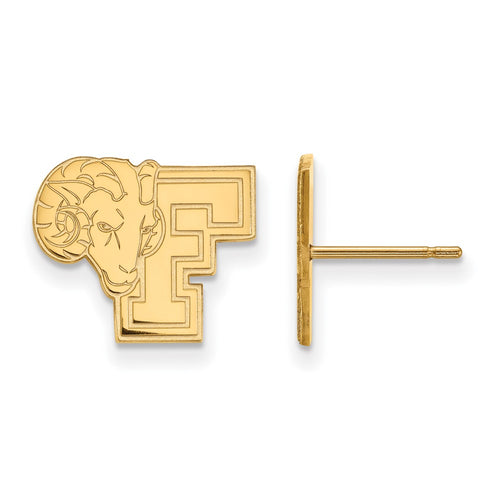 10k Gold LogoArt Fordham University Ram Small Post Earrings