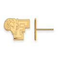 Sterling Silver Gold-plated LogoArt Fordham University Ram Small Post Earrings