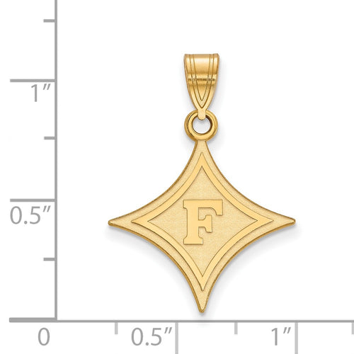 10k Gold LogoArt Furman University Large Pendant