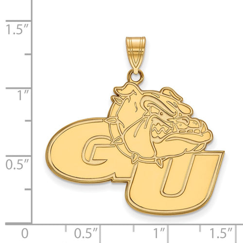 10k Gold LogoArt Gonzaga University G-U Bulldog Extra Large Pendant