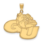 10k Gold LogoArt Gonzaga University G-U Bulldog Extra Large Pendant