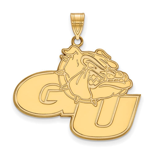 10k Gold LogoArt Gonzaga University G-U Bulldog Extra Large Pendant