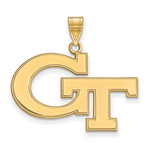 10k Gold LogoArt Georgia Institute of Technology G-T Large Pendant