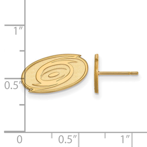 10k Gold NHL LogoArt Carolina Hurricanes Extra Small Post Earrings