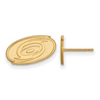 Sterling Silver Gold-plated NHL LogoArt Carolina Hurricanes Extra Small Post Earrings