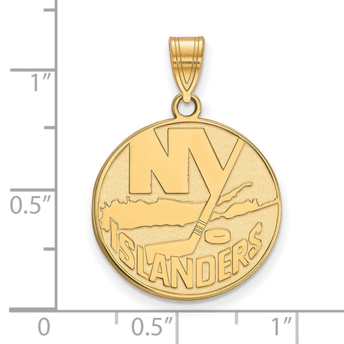 10k Gold NHL LogoArt New York Islanders Large Pendant