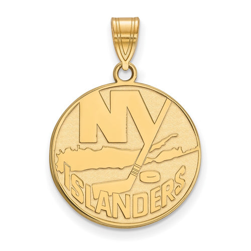 10k Gold NHL LogoArt New York Islanders Large Pendant
