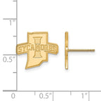 14k Gold LogoArt Indiana State University Sycamores Small Post Earrings