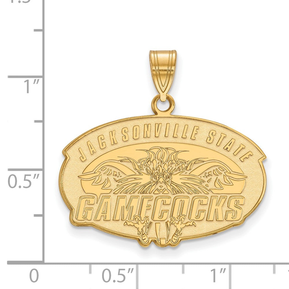 Sterling Silver Gold-plated LogoArt Jacksonville State University Large Pendant