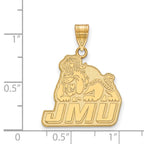 10k Gold LogoArt James Madison University Large Pendant
