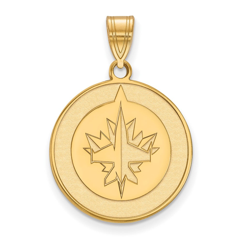Sterling Silver Gold-plated NHL LogoArt Winnipeg Jets Large Pendant