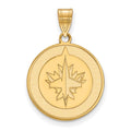 Sterling Silver Gold-plated NHL LogoArt Winnipeg Jets Large Pendant