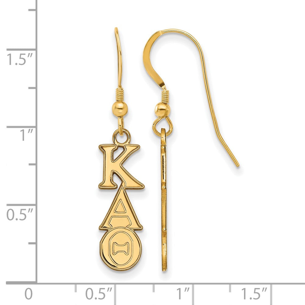Sterling Silver Gold-plated LogoArt Kappa Alpha Theta Sorority Greek Letters Small Dangle Earrings